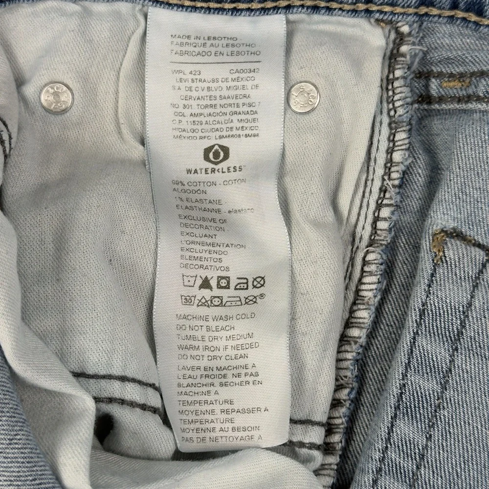 Signature by Levis Mens Jeans Relaxed Straight Size‎ 42x30 Light Wash Stretch